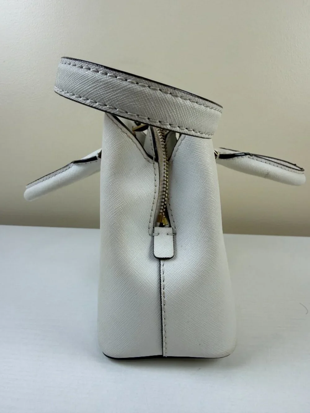Michael Kors White Saffiano Satchel Crossbody Bag